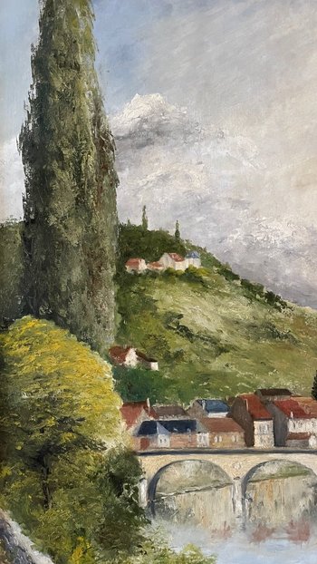 Diptyque de paysages de Dordogne et du Périgord, daté 1928