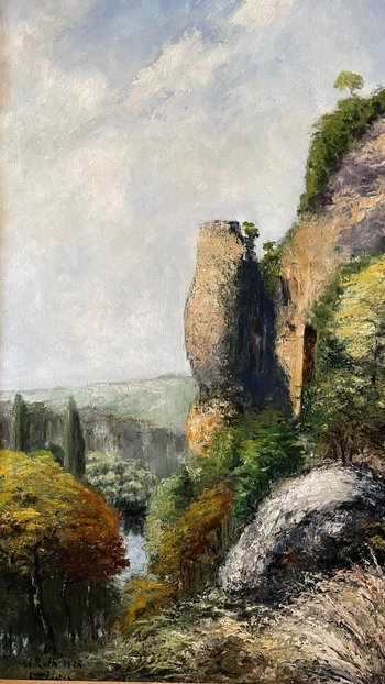 Diptyque de paysages de Dordogne et du Périgord, daté 1928