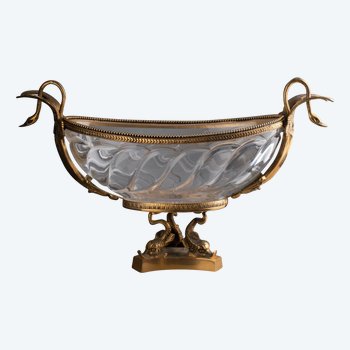 Coupe En Cristal Taillé Et Bronze Doré, XIXe Siècle