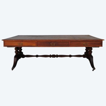 Very Large Double Sided English Desk, 19th Century