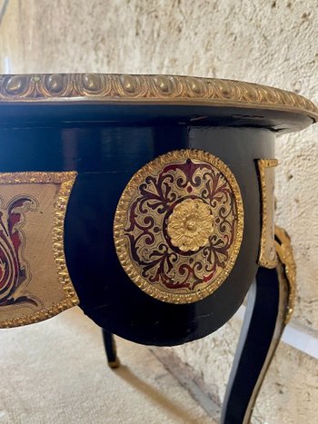 Table En Marqueterie Boulle De Contre-partie. Napoléon III, XIXe Siècle