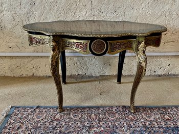 Table En Marqueterie Boulle De Contre-partie. Napoléon III, XIXe Siècle