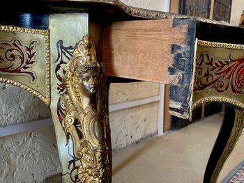 Table En Marqueterie Boulle De Contre-partie. Napoléon III, XIXe Siècle