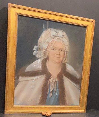 Portrait de femme en pastel daté 1836