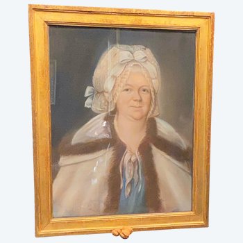 Portrait de femme en pastel daté 1836