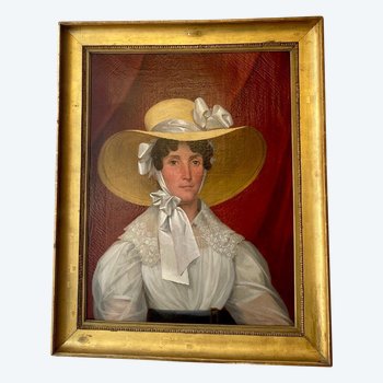 Summer Portrait : Woman With Hat, 19th Century