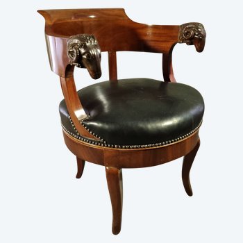 Jacob D Rue Meslée, Fauteuil tournant estampillé d'époque Empire. 