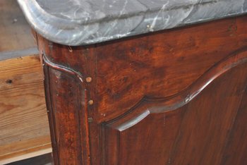 Comò Sauteuse Balestra In Noce Diciottesimo Piano In Marmo