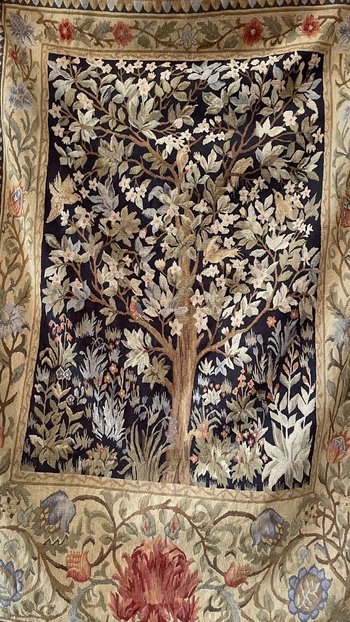 Pair Of Aubusson Greenery Style Tapestries, 20th Century