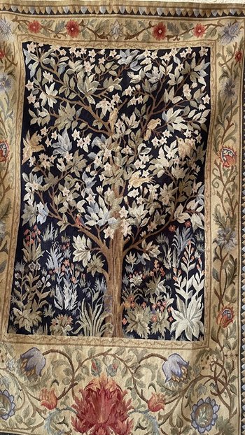 Pair Of Aubusson Greenery Style Tapestries, 20th Century