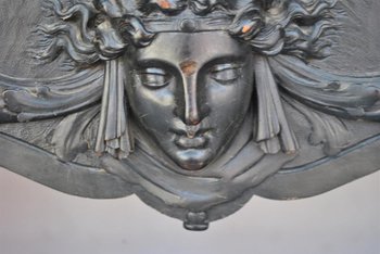Important Cabinet Bois Noirci Style Renaissance Colonnes XIXème
