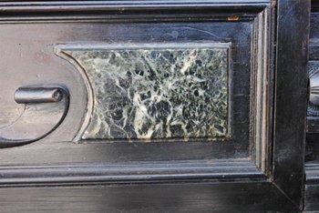 Important Cabinet Bois Noirci Style Renaissance Colonnes XIXème