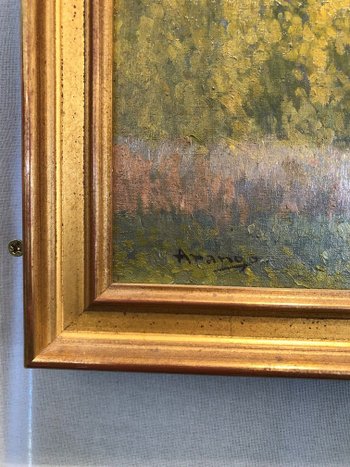 Öl auf Leinwand mit Landschaftsdarstellung, signiert Arango. Zwanzigstes Jahrhundert