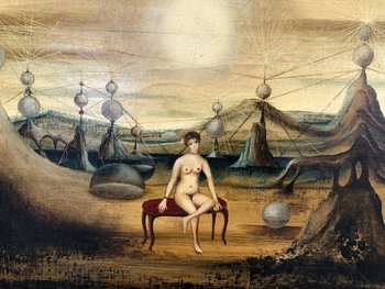 Oil On Canvas Entitled The Transformer, Signed Bourigeaud, 1970