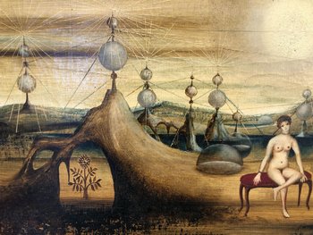 Oil On Canvas Entitled The Transformer, Signed Bourigeaud, 1970
