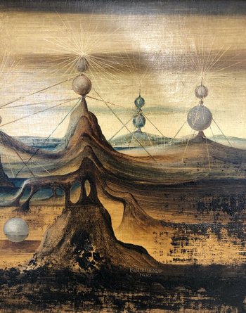 Oil On Canvas Entitled The Transformer, Signed Bourigeaud, 1970