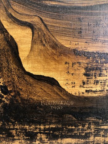 Oil On Canvas Entitled The Transformer, Signed Bourigeaud, 1970