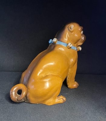 Pössneck (Conta & Boehme): Chien Carlin en porcelaine de Saxe