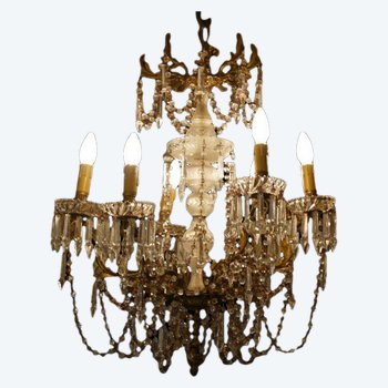 Chandelier with crystal pendants 1900's