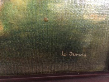 Nu au bain signé L. DUMAS