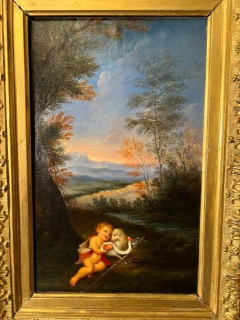 tableau Huile sur toile fin de 18e début du XIXe siècle