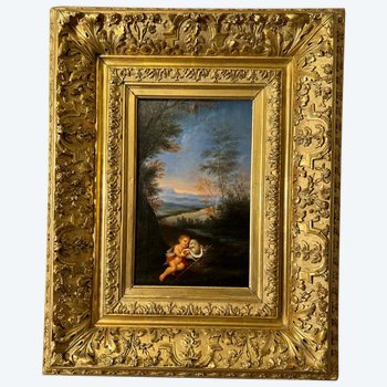 tableau Huile sur toile fin de 18e début du XIXe siècle