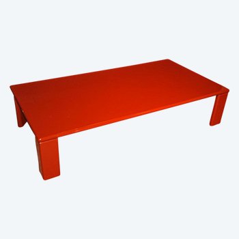 Coral Lacquered Coffee Table Circa 70