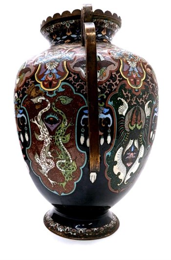 Vases En Cloisonné Aux Myosotis .