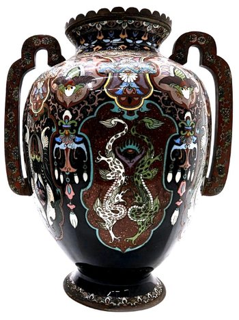 Vases En Cloisonné Aux Myosotis .