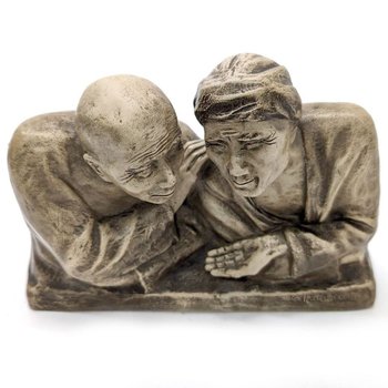 Group In Terracotta With Asian Figure By Gaston Hauchecorne (1880-1945) Of Dimension H
