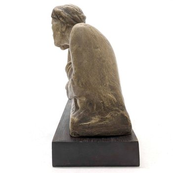 Group In Terracotta With Asian Figure By Gaston Hauchecorne (1880-1945) Of Dimension H