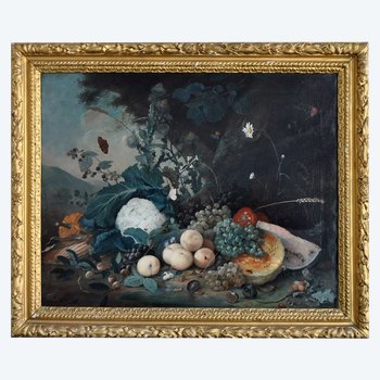 Large Still Life With Fruits And Vegetables Arthur Chaplin