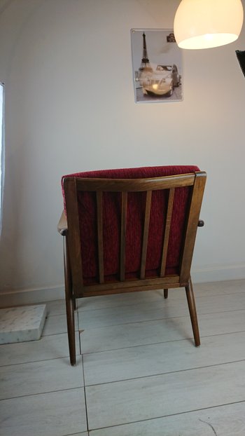 Thonet Boomrang armchair red fabric