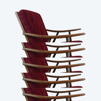Thonet Boomrang armchair red fabric