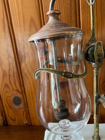 Antica caffettiera a sifone a pendolo Napoleon 3