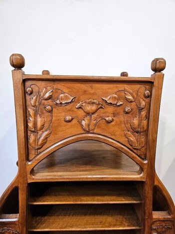 Jugendstil Nancy Schulregal "mit Mohnblumen"