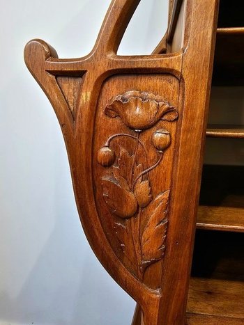 Jugendstil Nancy Schulregal "mit Mohnblumen"
