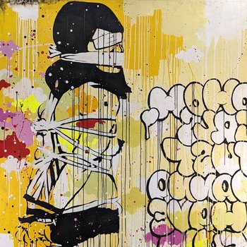 "TILT" (NATO NEL 1973). Ragazze di Chongqinb. Dittico. Acrilico, vernice spray, pennarelli. 165 x 230 cm (per pannello).