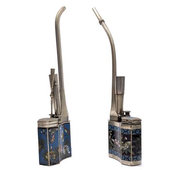 Fausse Paire De Pipe à Eau En Décor Cloisonné