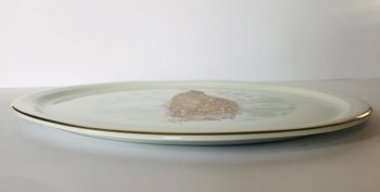 Piatto tondo L.Bernardaud et Cie Limoges "uccelli d'oro" Pavone domestico
