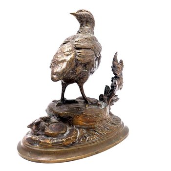 Partridge In Bronze By Edouard Delabrière