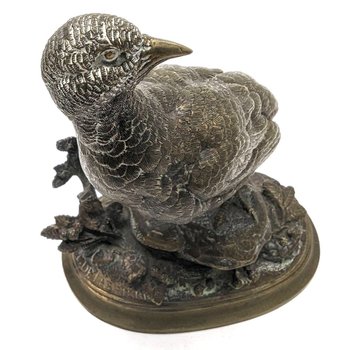 Partridge In Bronze By Edouard Delabrière