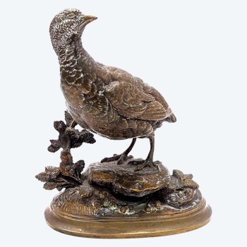 Partridge In Bronze By Edouard Delabrière