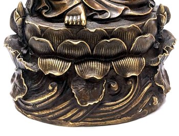 Statuette In Gilt Bronze Nineteenth Asian Divinity