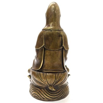 Statuette In Gilt Bronze Nineteenth Asian Divinity
