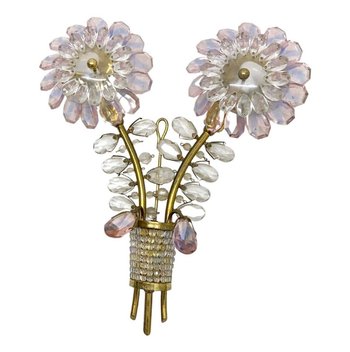 Series Of 3 Colored Crystal Sconces By Palwa