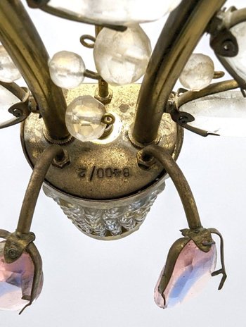 Series Of 3 Colored Crystal Sconces By Palwa