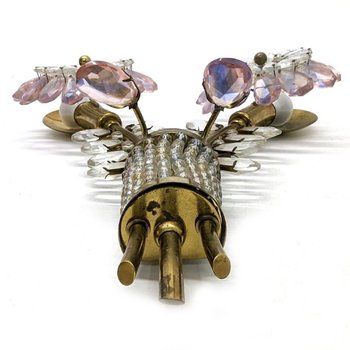Series Of 3 Colored Crystal Sconces By Palwa