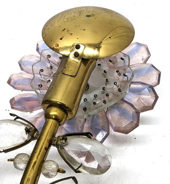 Series Of 3 Colored Crystal Sconces By Palwa