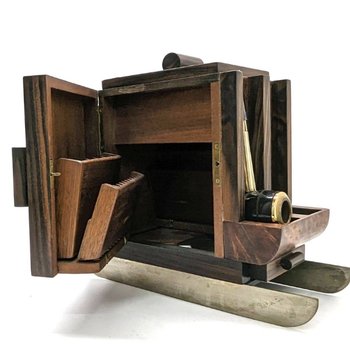Portapipa da cantina per sigari Slitta Ski Loupe Thuya 1930 Art Déco